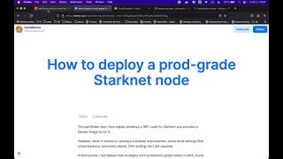 How to deploy a prod-grade Starknet node