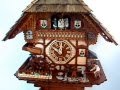 Schneider Chalet Cuckoo Clock with Animated Blacksmith, Dancers, Stork and Water-wheel