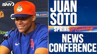 Juan Soto on first day of camp with Mets, living up to big contract, and improving his defense | SNY