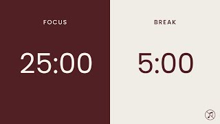 25/5 Pomodoro Timer | 4 x 25 min | Focus | Study | Reflection | Productivity
