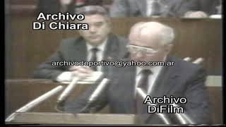 Mikhail Gorbachev proposed the dismantling of the communist state 1991 FOOTAGE ARCHIVE