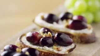 RD Recipe:  Roasted Grape, Rosemary Goat Cheese, and Pecan Toast by Marisa Moore