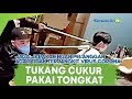 Viral Tukang Cukur Rambut Pakai Tongkat Layani Pelanggan di Tengah Wabah Virus Corona