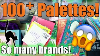 HUGE EYESHADOW PALETTE COLLECTION & Declutter! Grab a ☕️ + 🥪 (You'll Need it!)