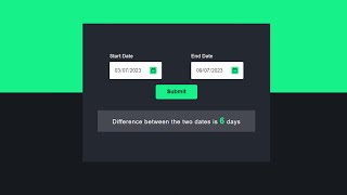 Days Between Two Dates Calculator _ JavaScript Project