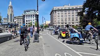 Victoria Pedicab Tour Leaving the Inner Harbour — Government Street Ride