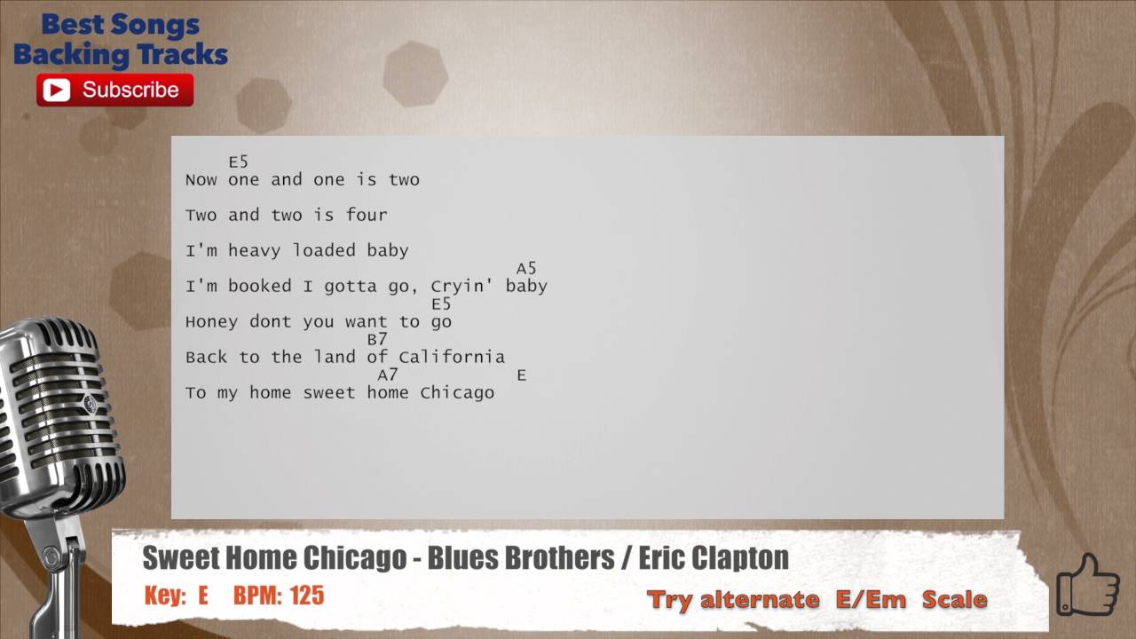 🎙 Sweet Home Chicago - Blues Brothers / Eric Clapton Vocal Backing ...