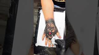 Hand Lion tattoo @dare_devil_tattooz 99146-45326