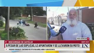 Inseguridad en Castelar: a pesar de las súplicas, le apuntaron  y se llevaron su moto