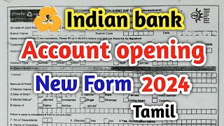 Indian Bank Account Opening Form In Tamil 2024/Account Opening Form Indian Bank