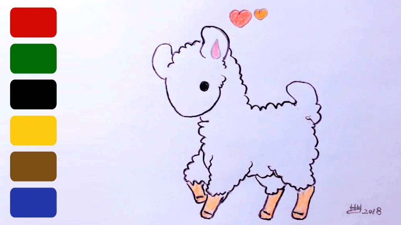 How To Draw A Llama 1 - Simple And Cute - YouTube