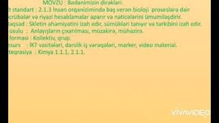 Bədənimizin dirəkləri.8 sinif.İcmal.