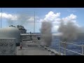 navy artillery deck guns in action