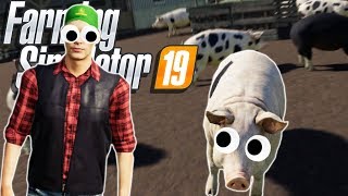 Raising a MASSIVE PIG FARM in Farming Simulator 19! (Farming Simulator 19 Funny Moments Gameplay)