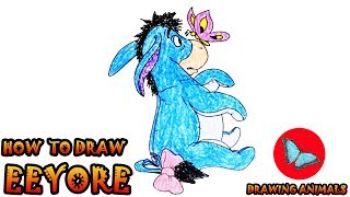 How To Draw Eeyore from Winnie the Pooh | Drawing Animals