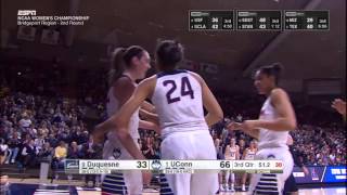 UConn Women's Basketball vs Duquesne - 2nd Round NCAA Tournament