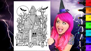 Coloring a Haunted House | Halloween
