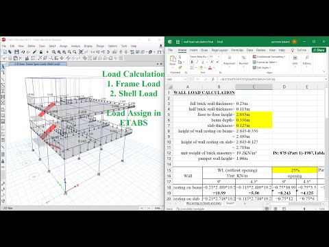 ETABS: Load Calculation (Frame Load And Shell Load) | Assign Dead Load ...