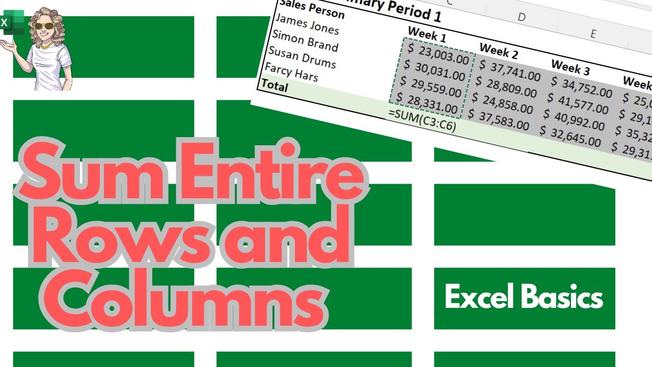 How To Sum Entire Columns And Rows In Excel - YouTube