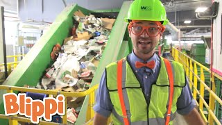 WOW! Blippi Learns To Recycle | Blippi | Learn With Blippi | Funny Videos & Songs