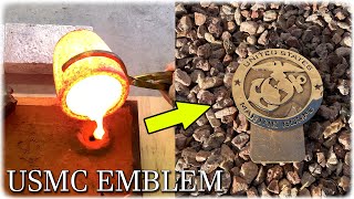 Casting A Golden USMC Emblem From Scrap Metal - Eagle, Globe and Anchor