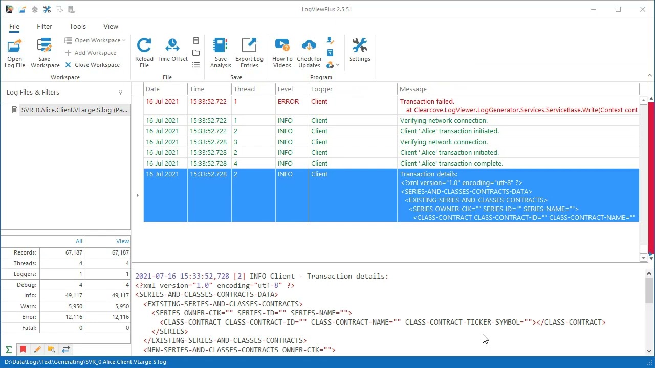 Opening Part Of A Log File With LogViewPlus - YouTube