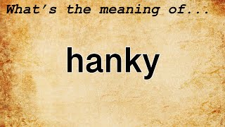 Hanky Meaning | Definition of Hanky