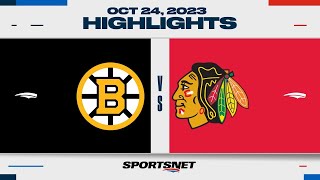 NHL Highlights | Bruins vs. Blackhawks - October 24, 2023