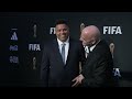 fifa president gianni infantino speaks at the unveiling of the fifa world cup 26™ official brand