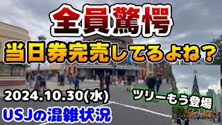 【USJ当日券完売しるのにヤバすぎる...】マリオはフリーに!!謎の空き具合に驚愕‼︎一体何が起こってるの⁉︎2024年10月30日水曜日のユニバーサルスタジオジャパンの混雑状況