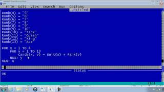 QBasic Tutorial 17 - 2 Dimensional Array - Matrix - QB64 - Deck Of Cards
