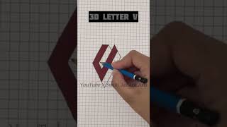 3D Letter V | Satisfying Video #shorts #3ddrawing #satisfyingvideos #shortsvideo #viralvideo