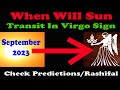 when will sun trnsit in Virgo in September 2023 ||Predictions Rashifal in English