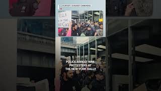 Nine Arrested at NYC Tesla Protest Against Elon Musk | Subscribe to Firstpost | N18G