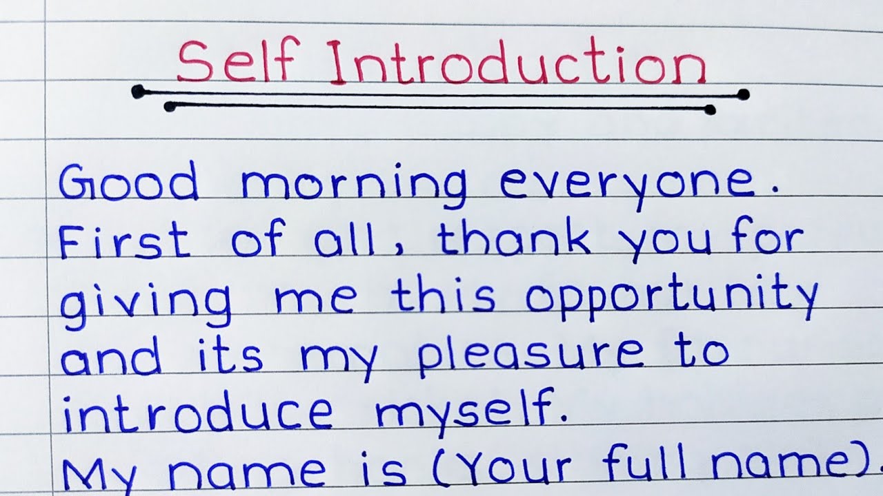 Self Introduction For College In Simple Words | How To Give Self ...