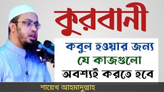 কুরবানী কবুল হওয়ার জন্য যে কাজগুলি অবশ্যই করতে হবে Sheikh Ahmadullah lecture 2025 কুরবানি বয়ান ২০২৫