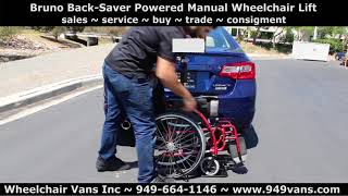 How it Works 2017 Subaru Legacy  with Bruno Backsaver Manual Wheelchair Lift and Karman Wheelchair