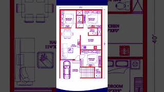 25'x40' 3BHK House Plan