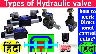 types of hydraulic valve in hindi. हिंदी में हाइड्रोलिक वाल्व के प्रकार।