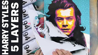 Harry Styles Multi Layer Graffiti Stencil in Photoshop and Cricut