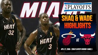 Dwyane Wade & Shaquille Oneal Highlights - 2006 Playoffs Round 1 Game 3 - Miami Heat @ Chicago Bulls