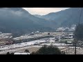 雪の山口線・篠目駅・瑞風とやまぐち号のスレ違い