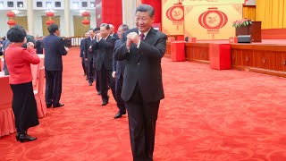 中共中央国务院举行春节团拜会，习近平代表党中央和国务院，向全国各族人民，向香港特别行政区同胞、澳门特别行政区同胞、台湾同胞和海外侨胞拜年/Chinese New Year/CPC/Xi Jinping