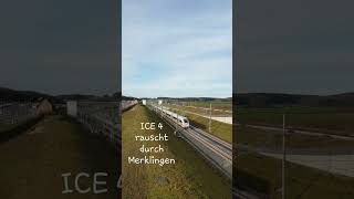 ICE 4 rauscht durch Merklingen