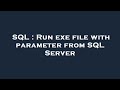 SQL : Run exe file with parameter from SQL Server