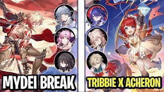 E0S1 Mydei Break Team x E0S1 Tribbie with E2S1 Acheron | MOC 12 3 Stars | Honkai: Star Rail 3.1