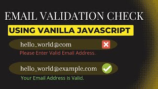 Email Validation Form | Using Html CSS and Vanilla JavaScript