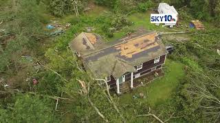 SKY 10 flies over storm damage in Rhode Island