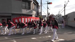 2015堺市久世連合だんじり祭り　宵宮・午前曳行　楢葉④小阪・辻やりまわし（平成27年10月3日）