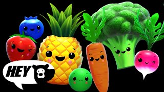 Hey Bear Sensory - Dancing Fruit and Funky Veggies  - Party Remix! - Dance Video